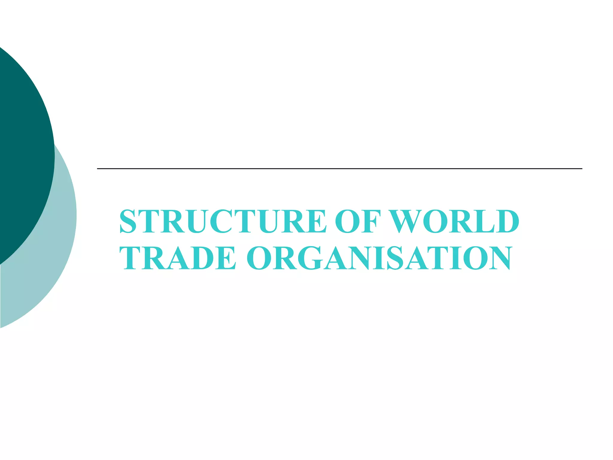STRUCTURE OF WORLD 
TRADE ORGANISATION 
 