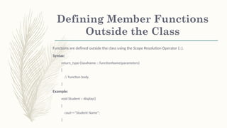 Comprehensive Guide to Function Outsside the class in C++ Programming ...