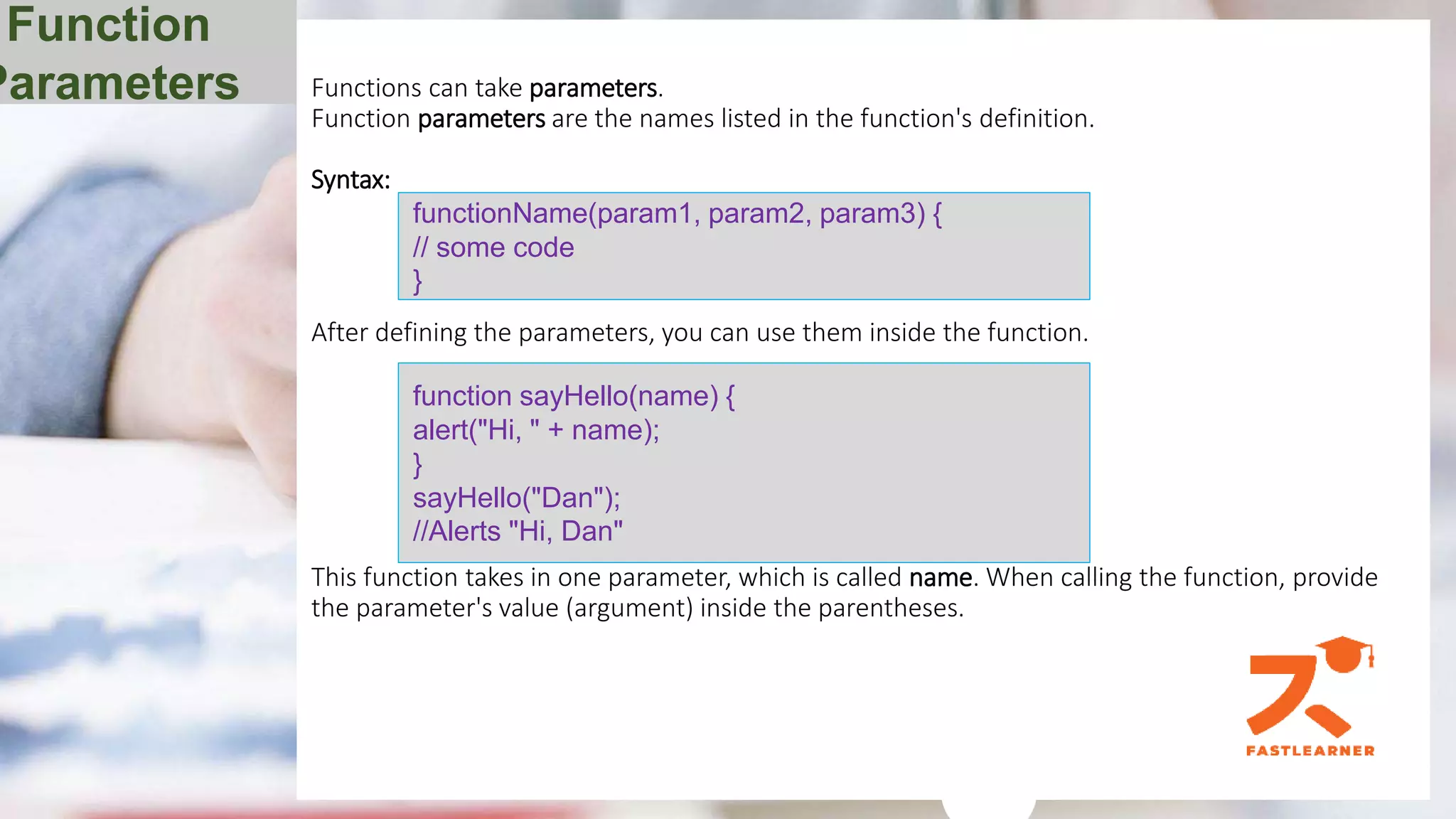 Functions parameters | PPT