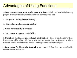 Chapter Functions for grade 12 computer Science | PDF