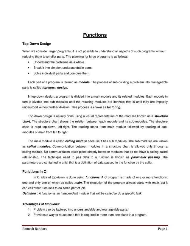 Functions-Computer programming | PDF