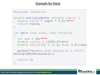 Functions with heap and stack | PPT | Free Download