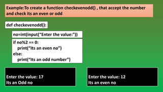 USER DEFINE FUNCTIONS IN PYTHON | PPTX