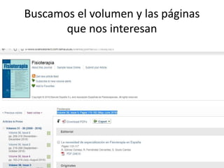 Buscamos el volumen y las páginas
que nos interesan
 