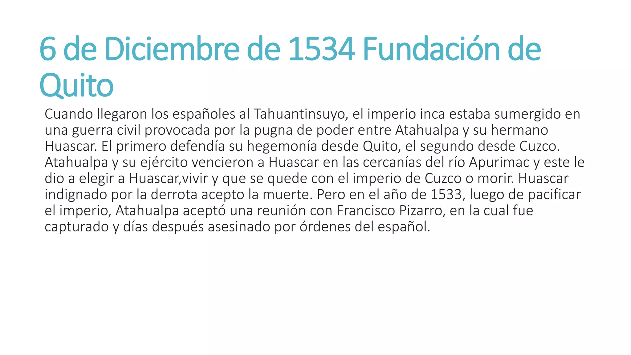 Fundaciones de las ciudades del ecuador | PPTX | South America Travel ...