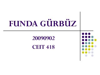 FUNDA GÜRBÜZ
20090902
CEIT 418
 