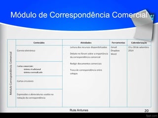 Módulo de Correspondência Comercial
20Rute Antunes
 