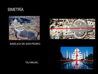 SIMETRÍA
BASÍLICA DE SAN PEDRO
TAJ MAJAL
 