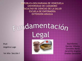Prof:
Angelica Lugo
1er Año- Sección I
Bachilleres:
Garnier Wilainy
González María
Jaramillo Angelys
Ovalles Geraldine
 