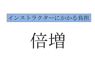 インストラクターにかかる負担



   倍増
 