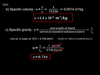 Water Unit Weight Fundamental-Properties-of-Fluids.pdf chc | PDF