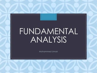 Fundamental analysis and technical analysis | PPTX
