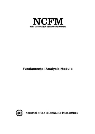 Fundamental Analysis Module
NATIONAL STOCK EXCHANGE OF INDIA LIMITED
 