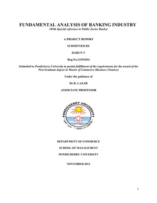 Fundamental analysis of banking industry | PDF