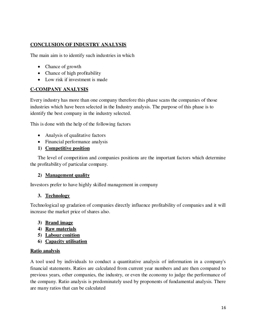 Fundamental analysis of banking industry