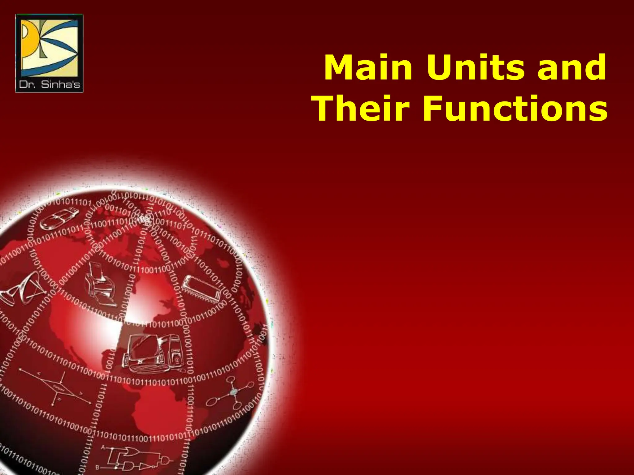 Computer Fundamentals: Pradeep K. Sinha & Priti Sinha
Chapter 02: Basic Computer Organization Slide 7/19
Main Units and
Their Functions
 
