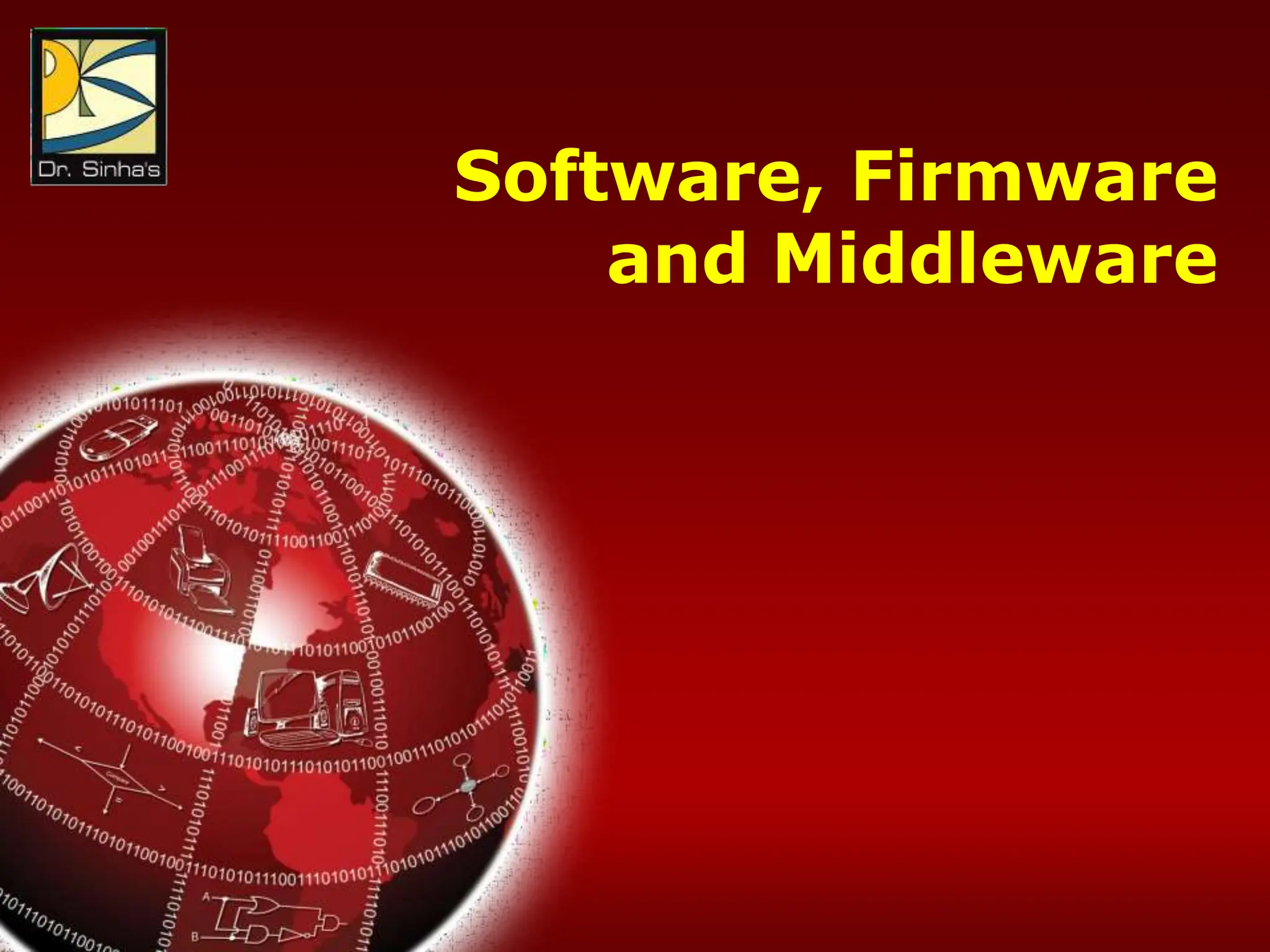 Computer Fundamentals: Pradeep K. Sinha & Priti Sinha
Chapter 10: Computer Software Slide 3/37
Software, Firmware
and Middleware
 