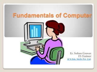 Fundamentals of Computer
Er. Sohan Grover
IT-Trainer
ICA Edu. Skills Pvt. Ltd.
 