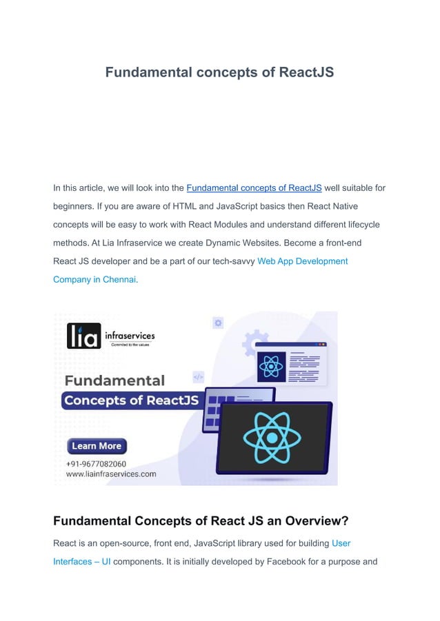 Fundamental concepts of react js | PDF