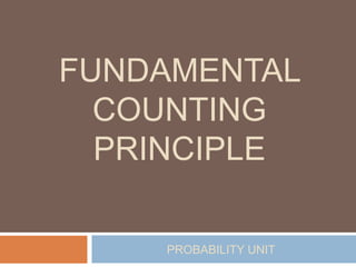 Fundamental Counting Principle Probability Unit 