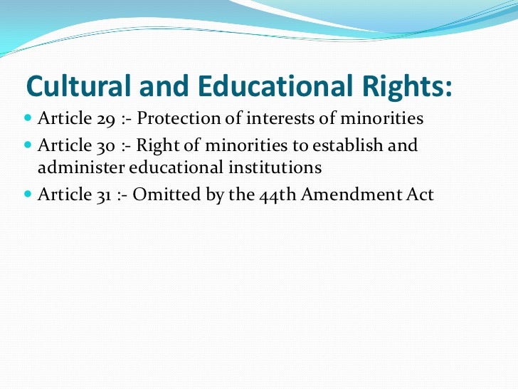 cultural and educational rights in india cultural and educational rights in india