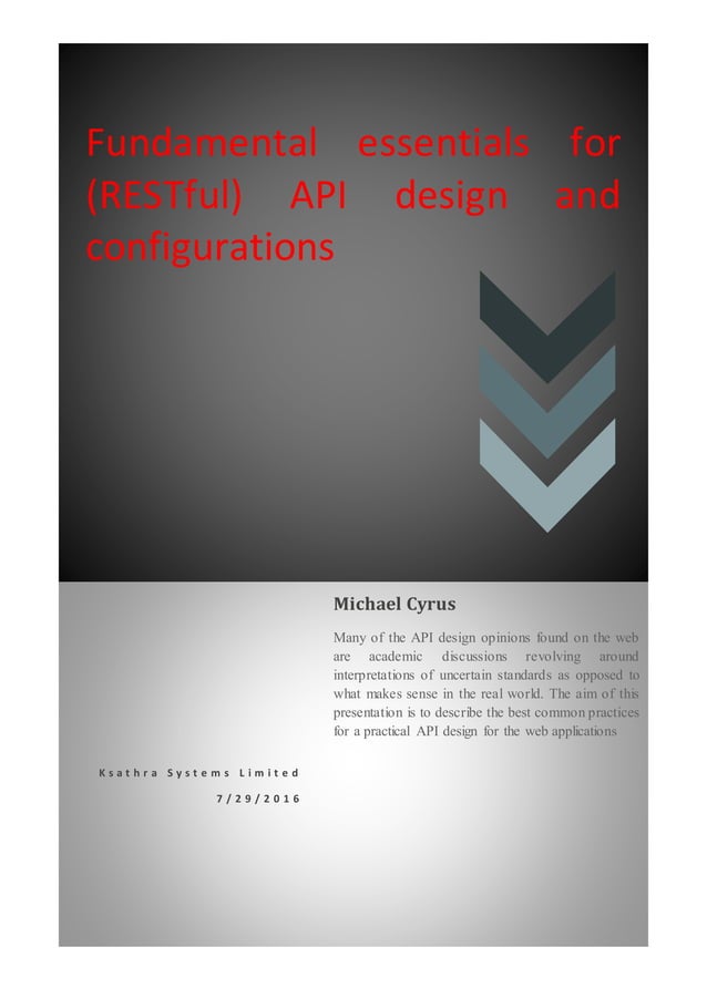 Fundamental essentials for api design PDF
