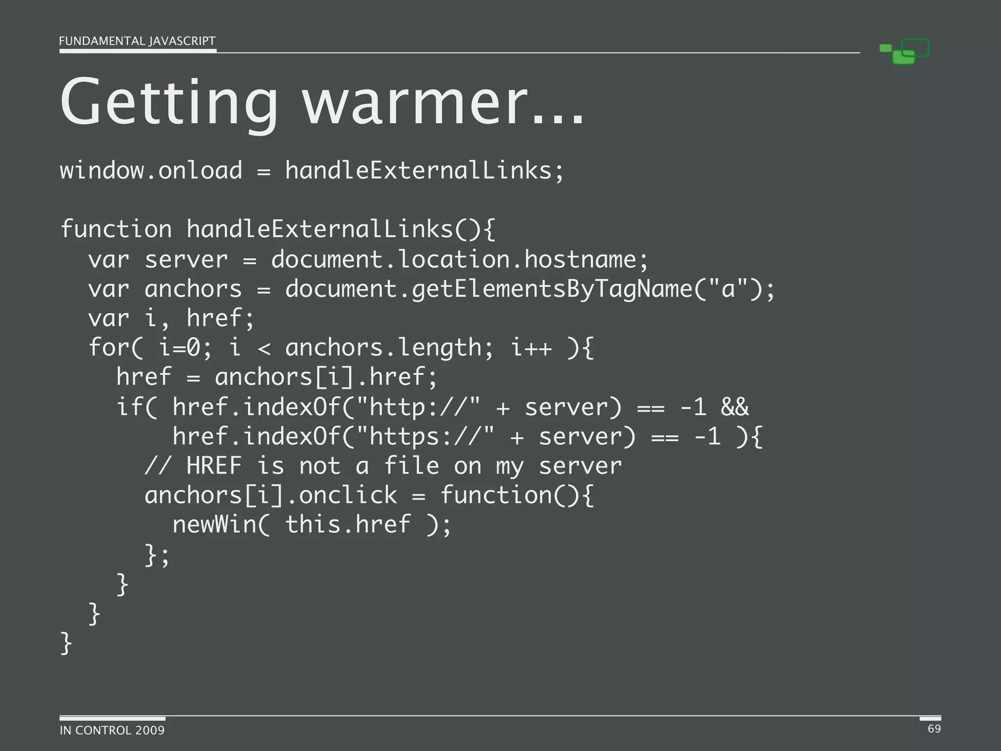 Fundamental JavaScript [In Control 2009]