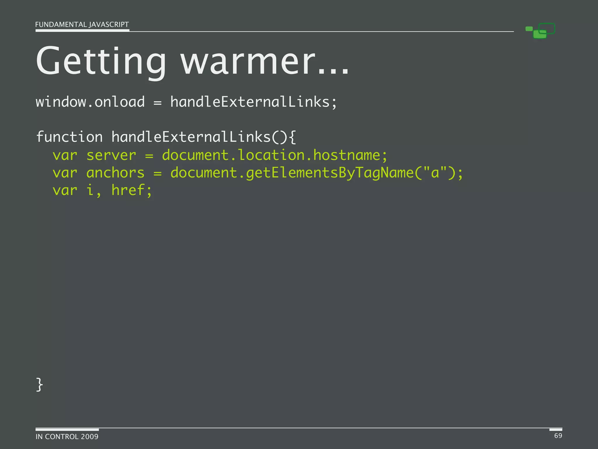 Fundamental JavaScript [In Control 2009]
