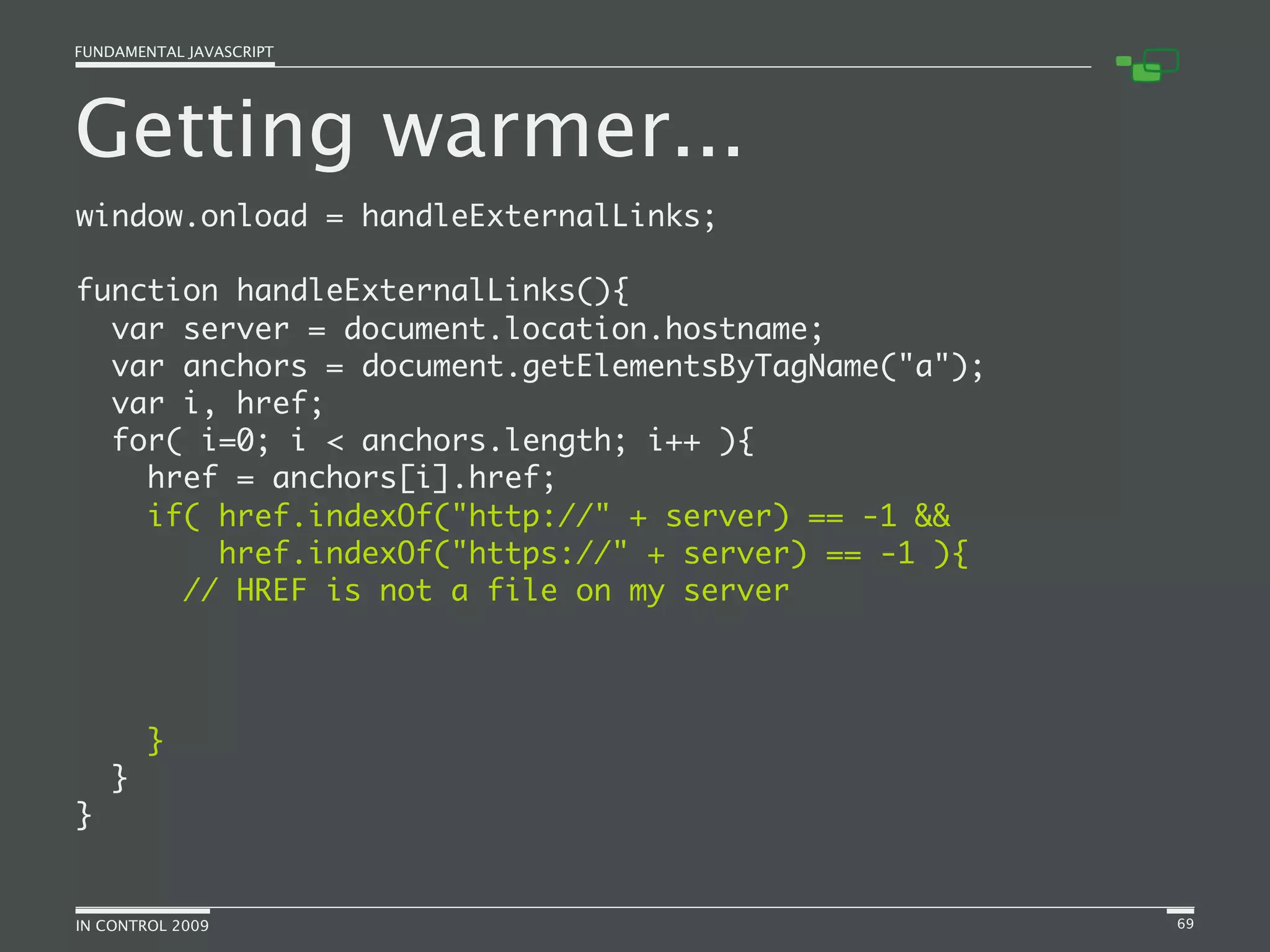 Fundamental JavaScript [In Control 2009]