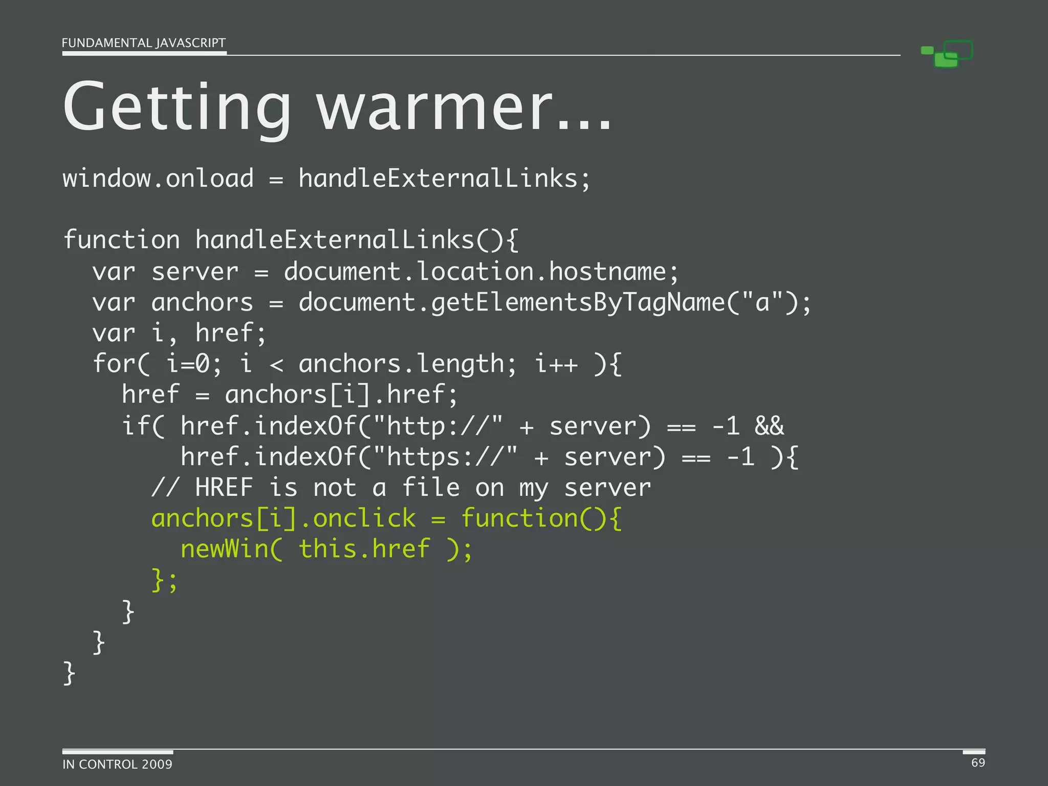 Fundamental JavaScript [In Control 2009]