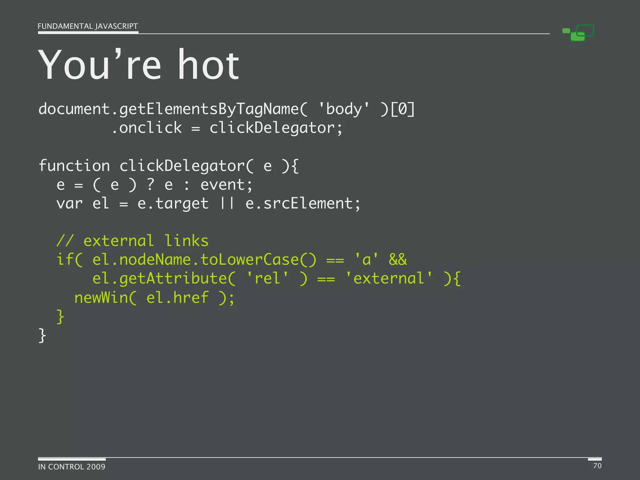 Fundamental JavaScript [In Control 2009]