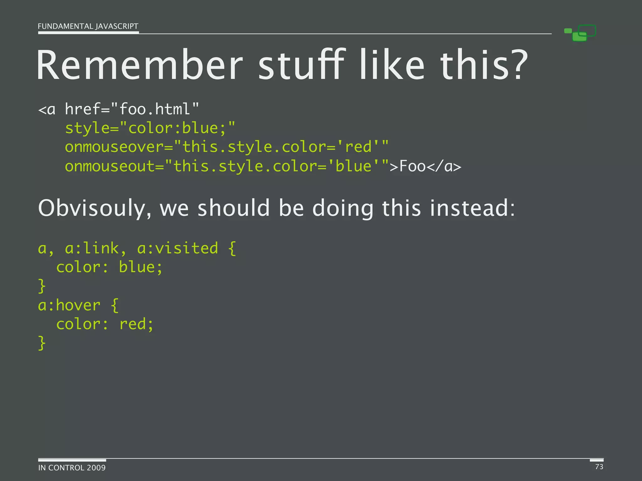 Fundamental JavaScript [In Control 2009]