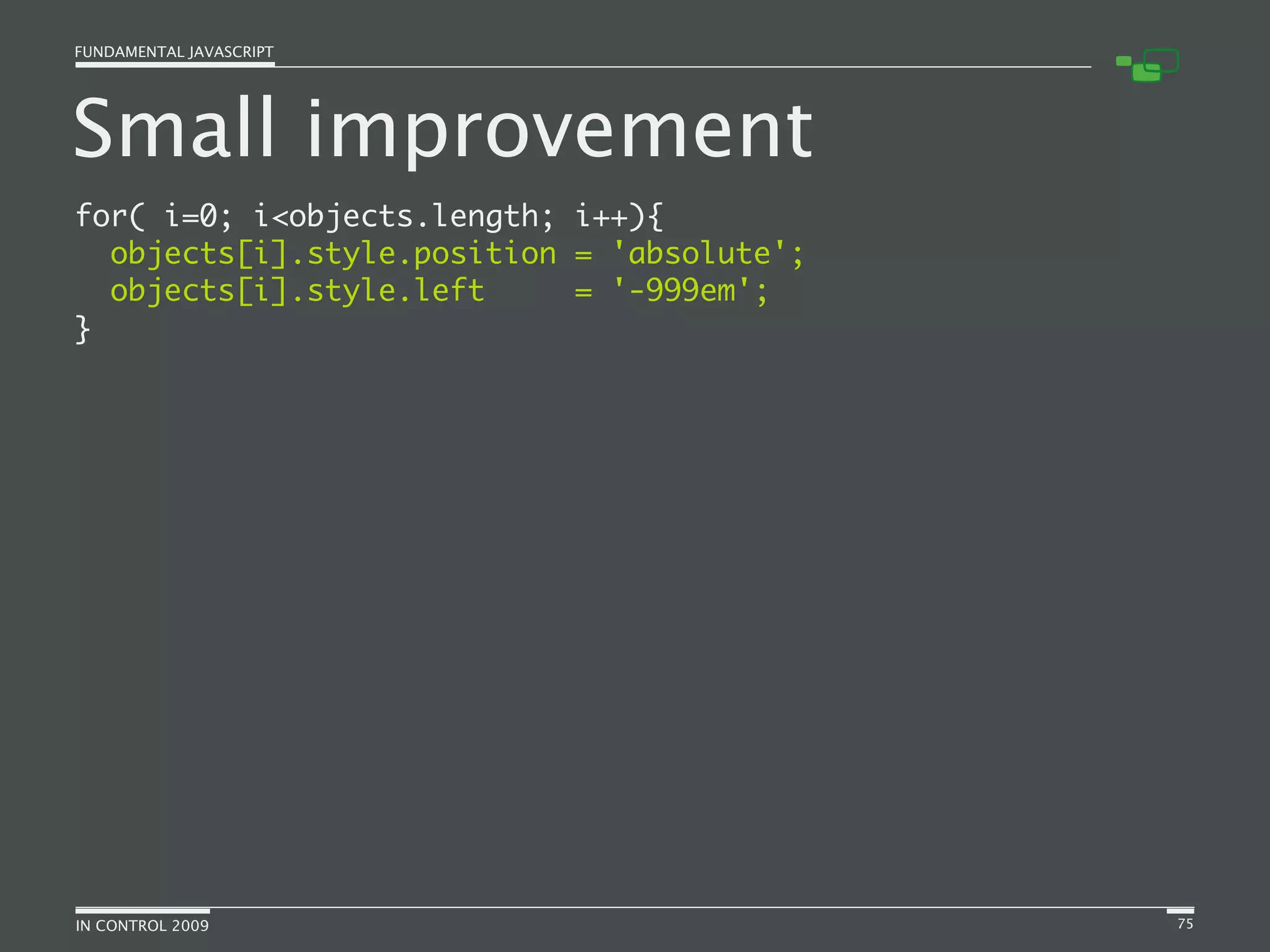 Fundamental JavaScript [In Control 2009]