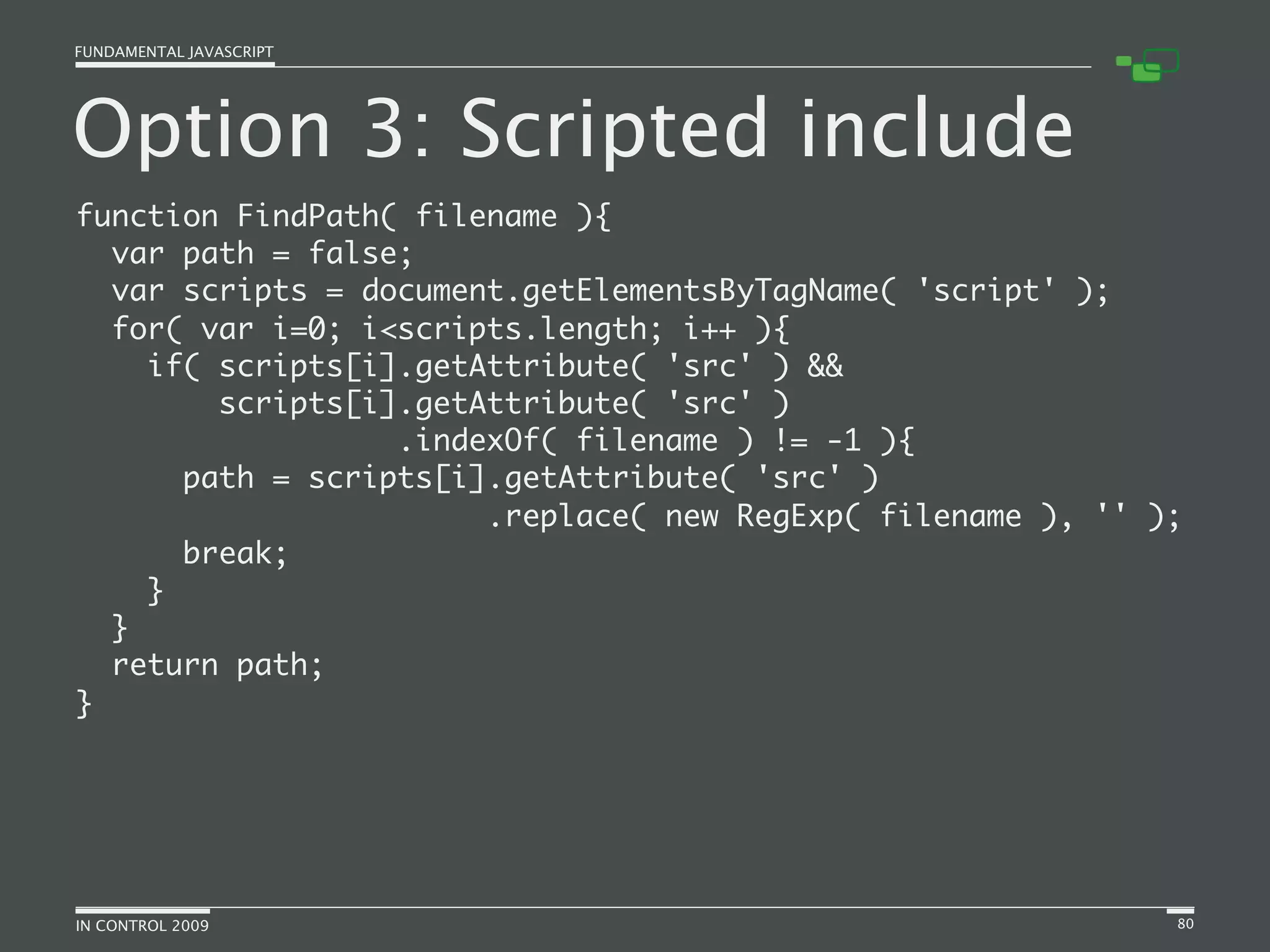 Fundamental JavaScript [In Control 2009]