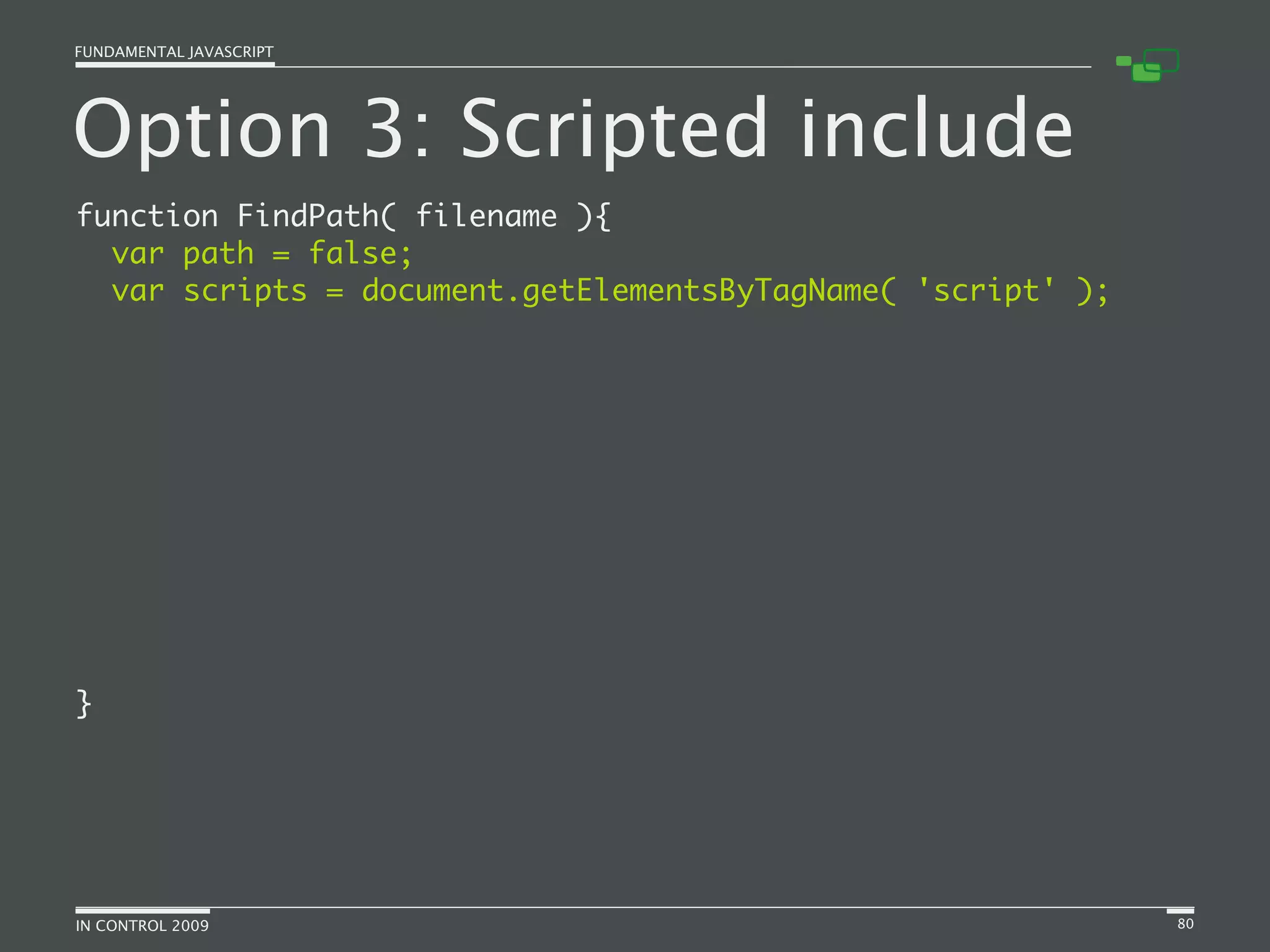 Fundamental JavaScript [In Control 2009]
