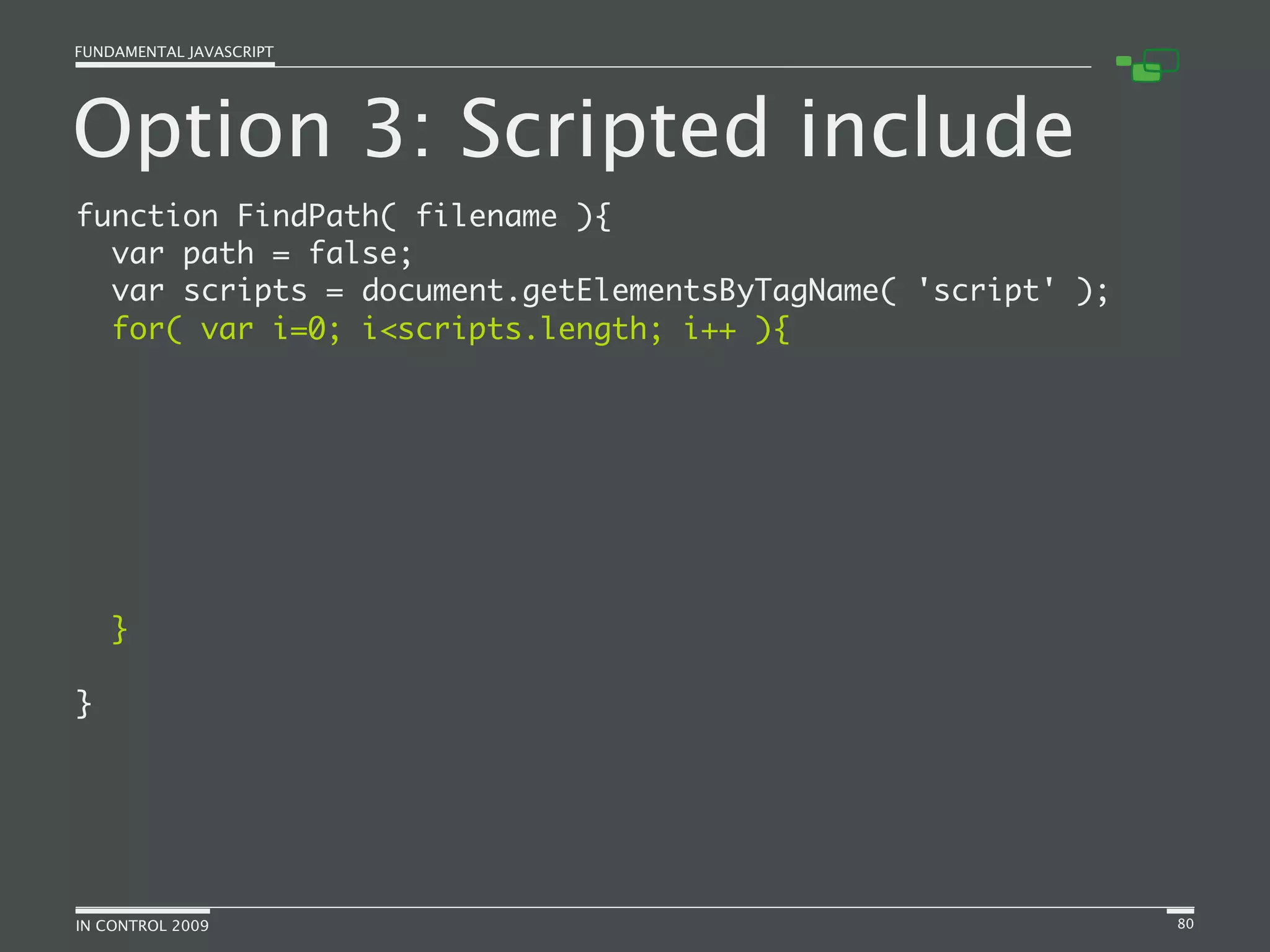 Fundamental JavaScript [In Control 2009]