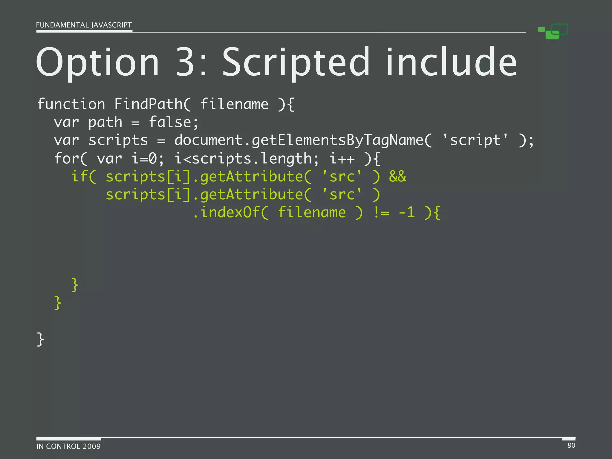Fundamental JavaScript [In Control 2009]