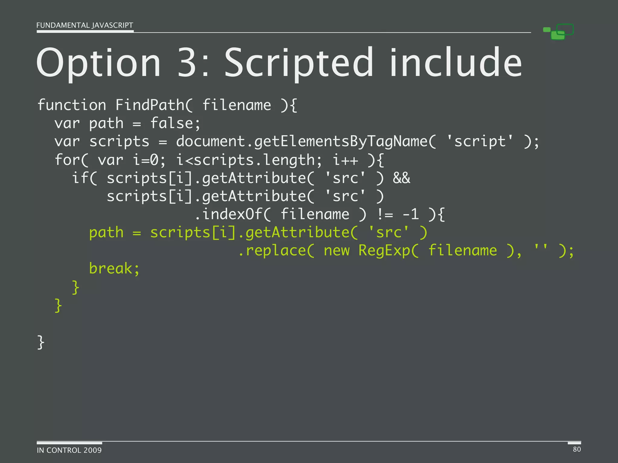Fundamental JavaScript [In Control 2009]
