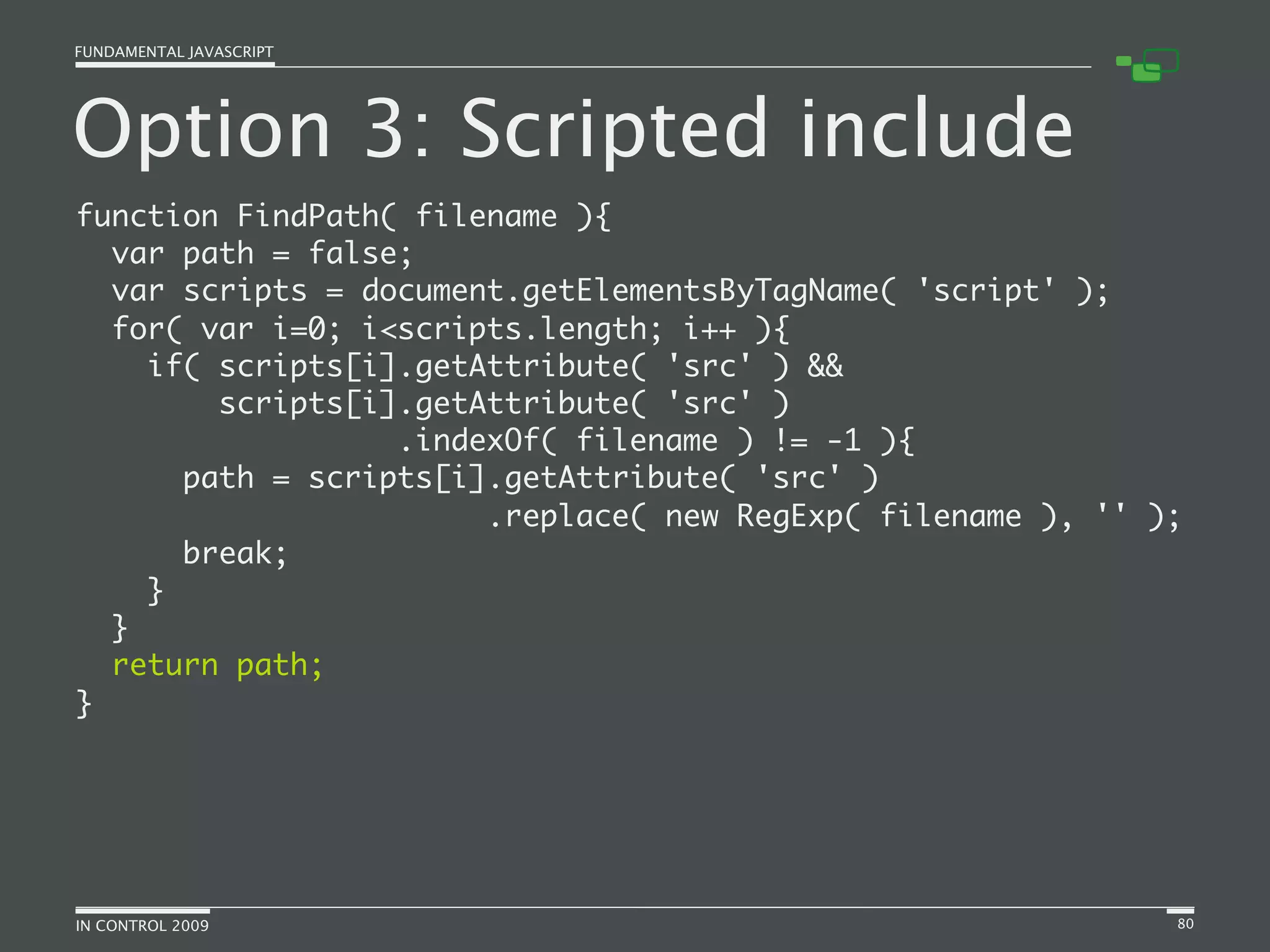 Fundamental JavaScript [In Control 2009]