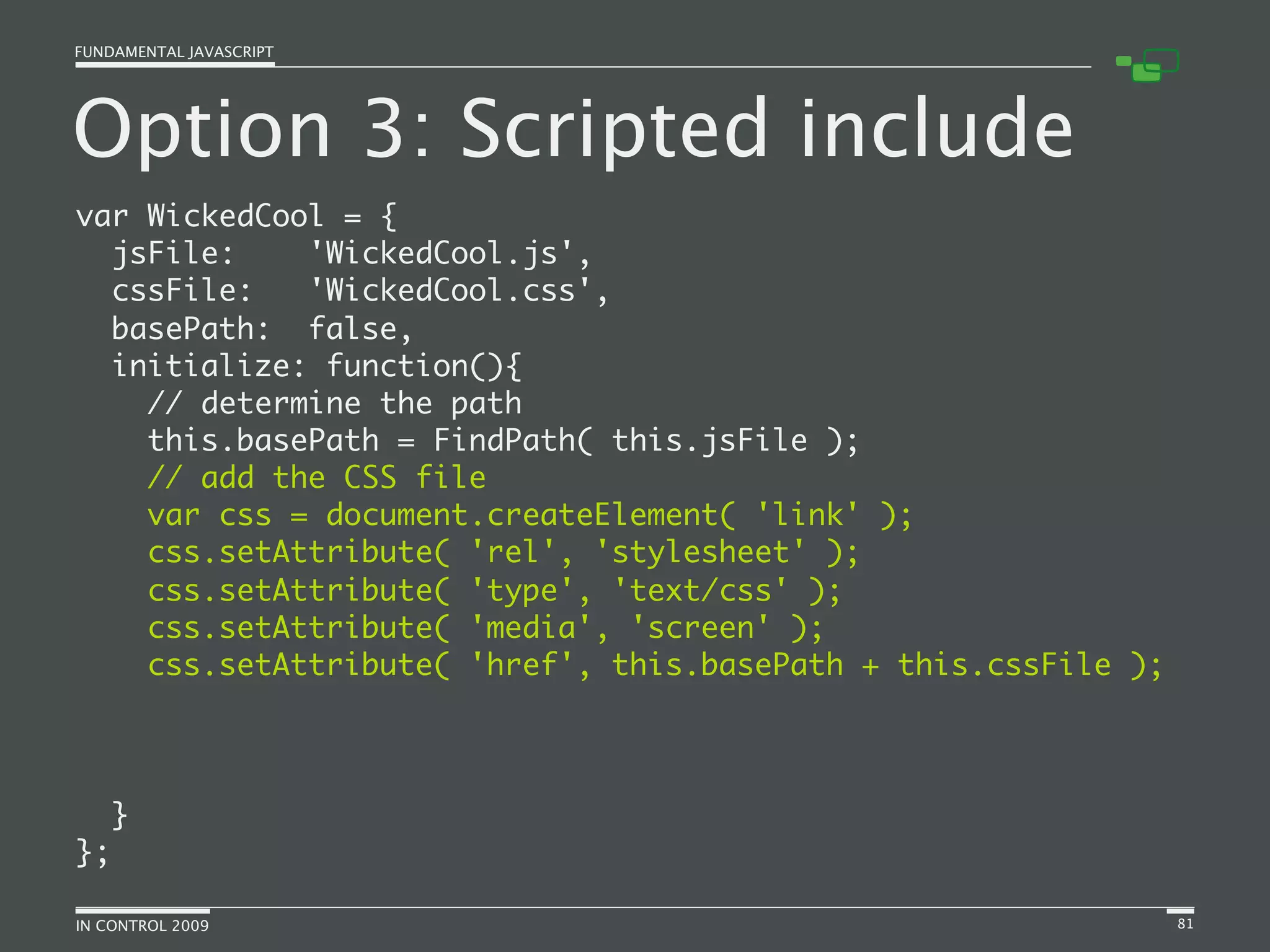 Fundamental JavaScript [In Control 2009]