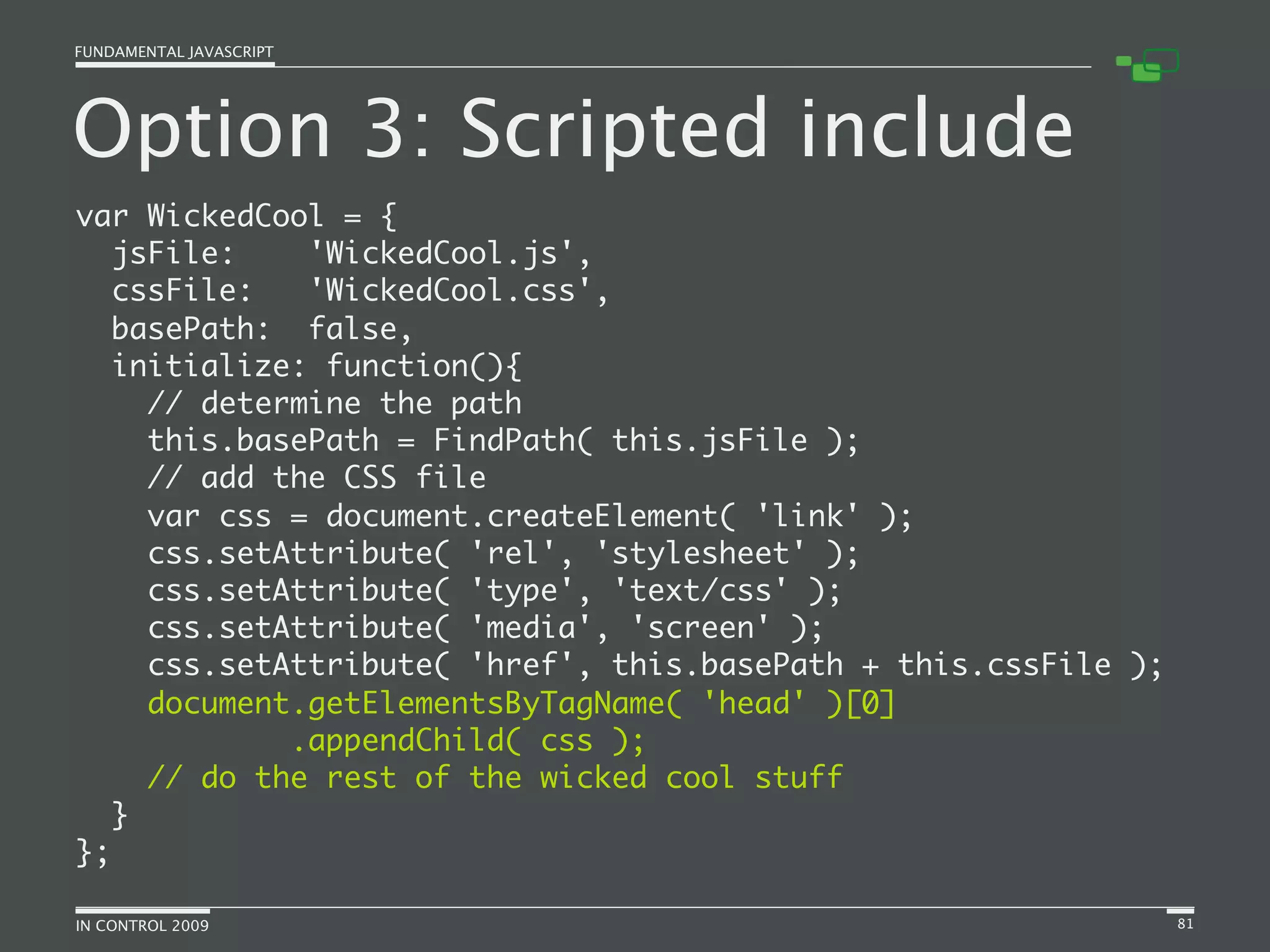 Fundamental JavaScript [In Control 2009]