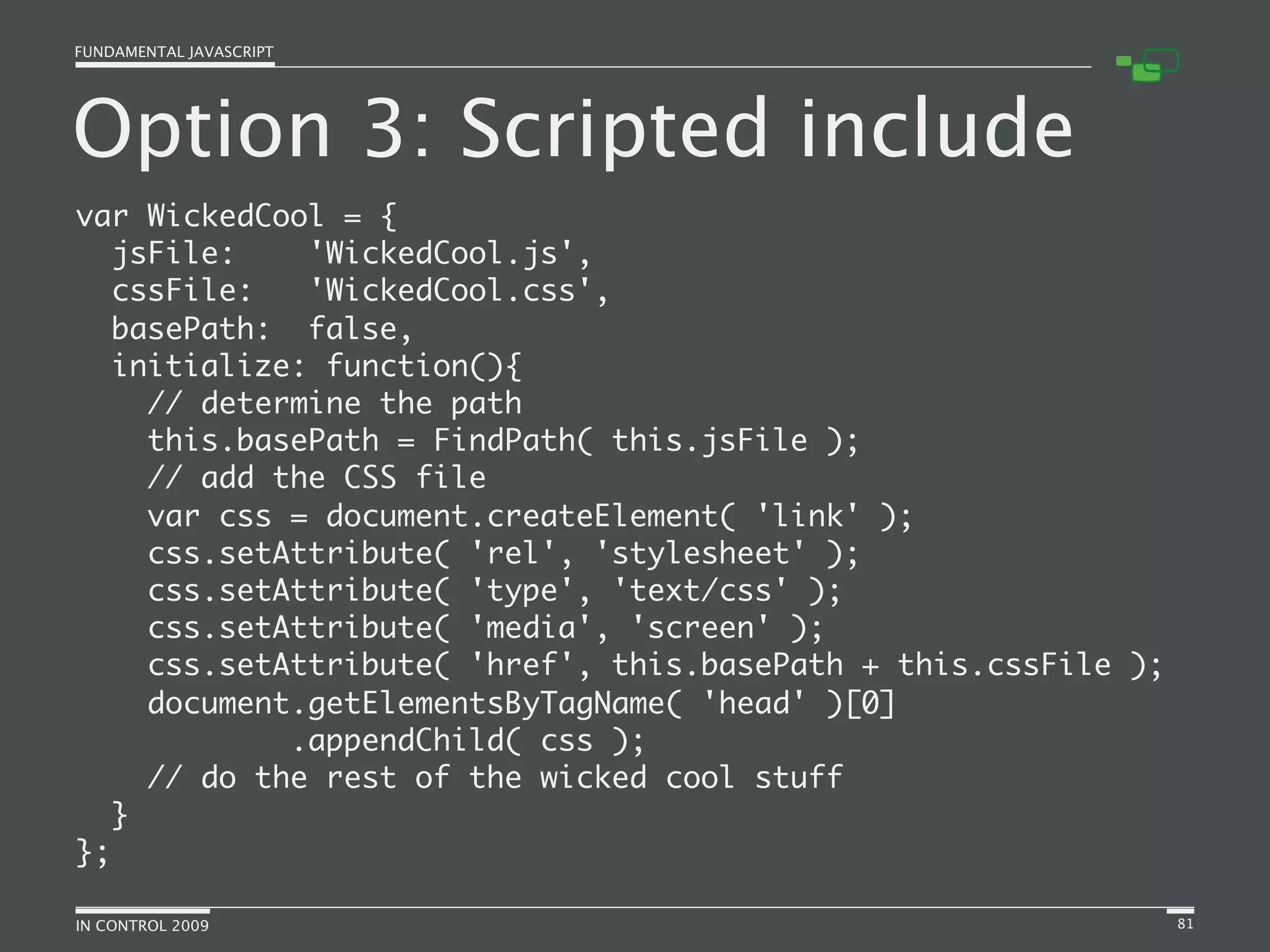 Fundamental JavaScript [In Control 2009]