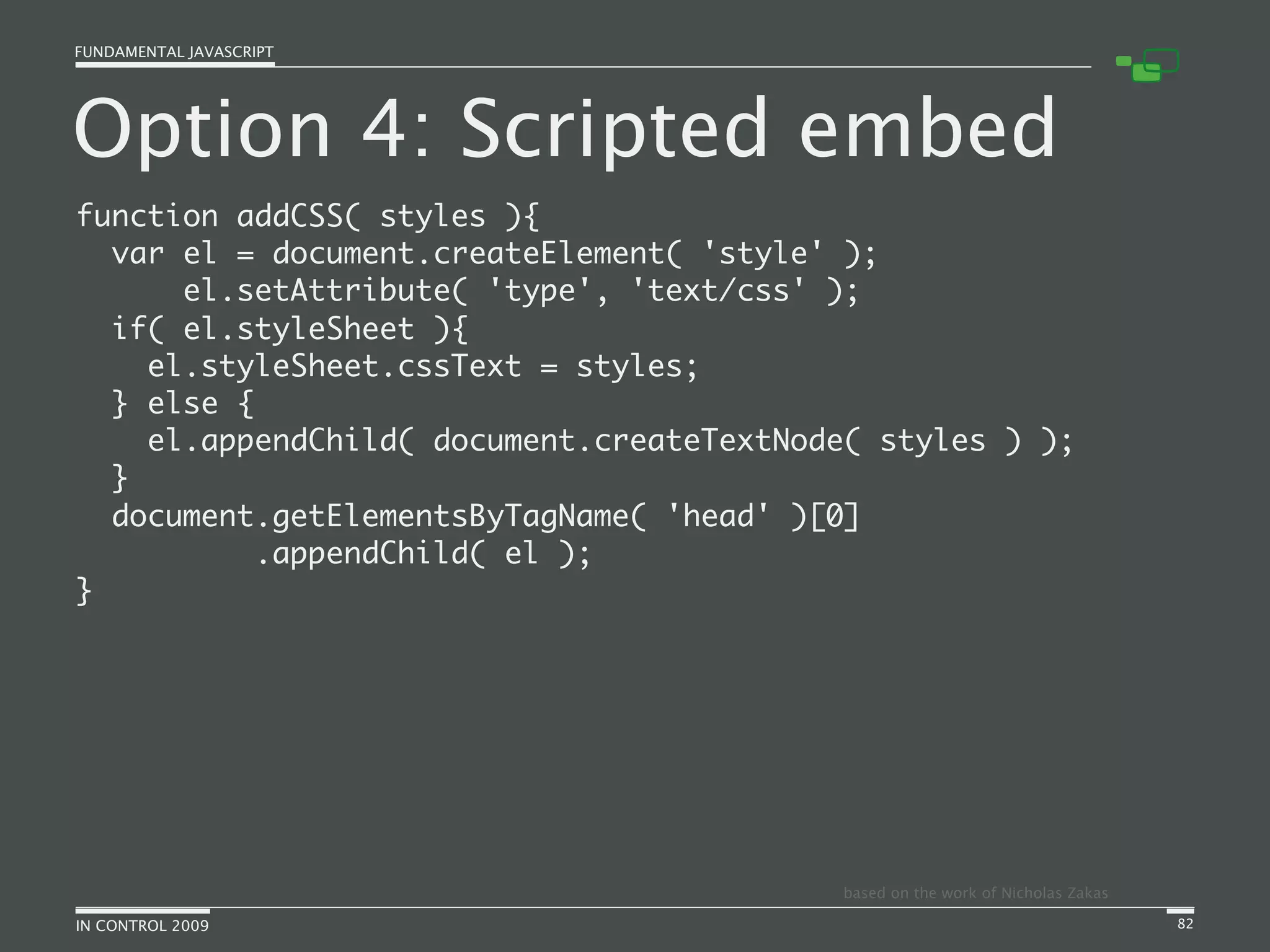 Fundamental JavaScript [In Control 2009]