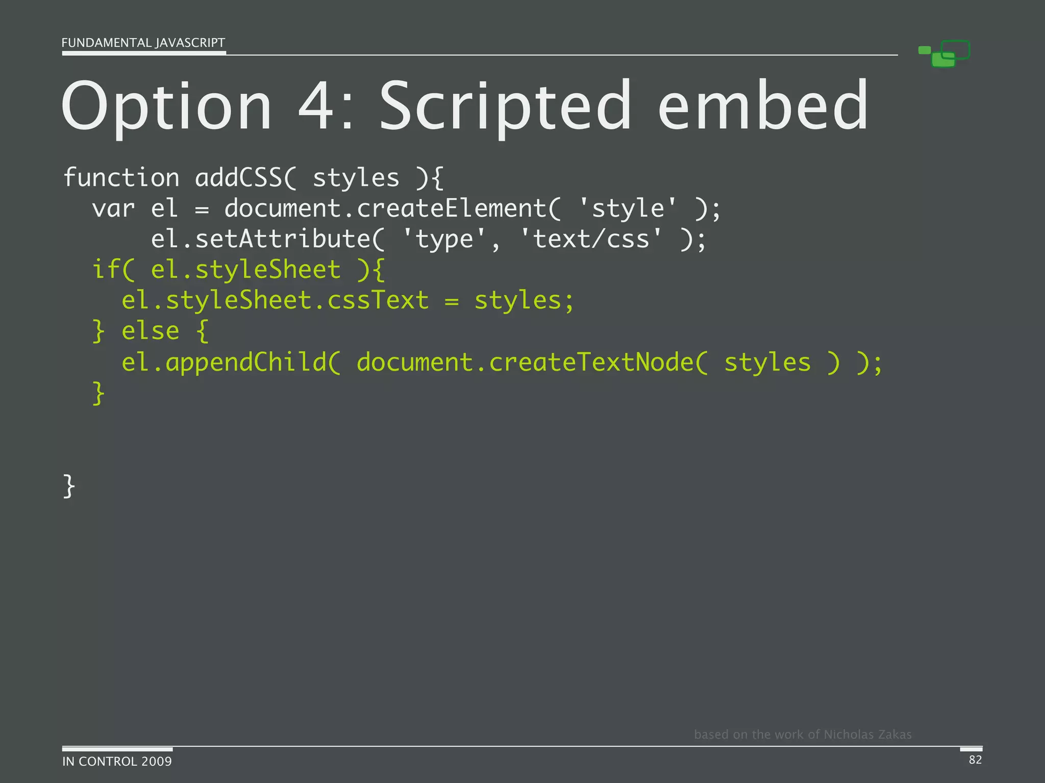 Fundamental JavaScript [In Control 2009]