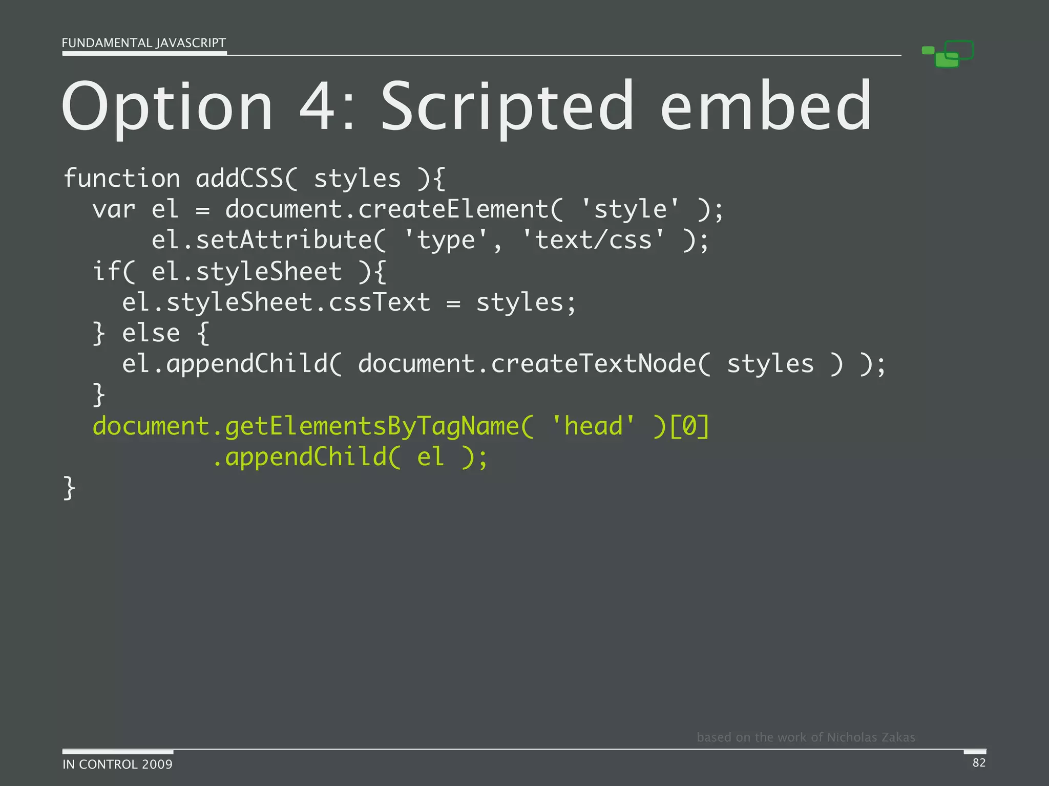 Fundamental JavaScript [In Control 2009]