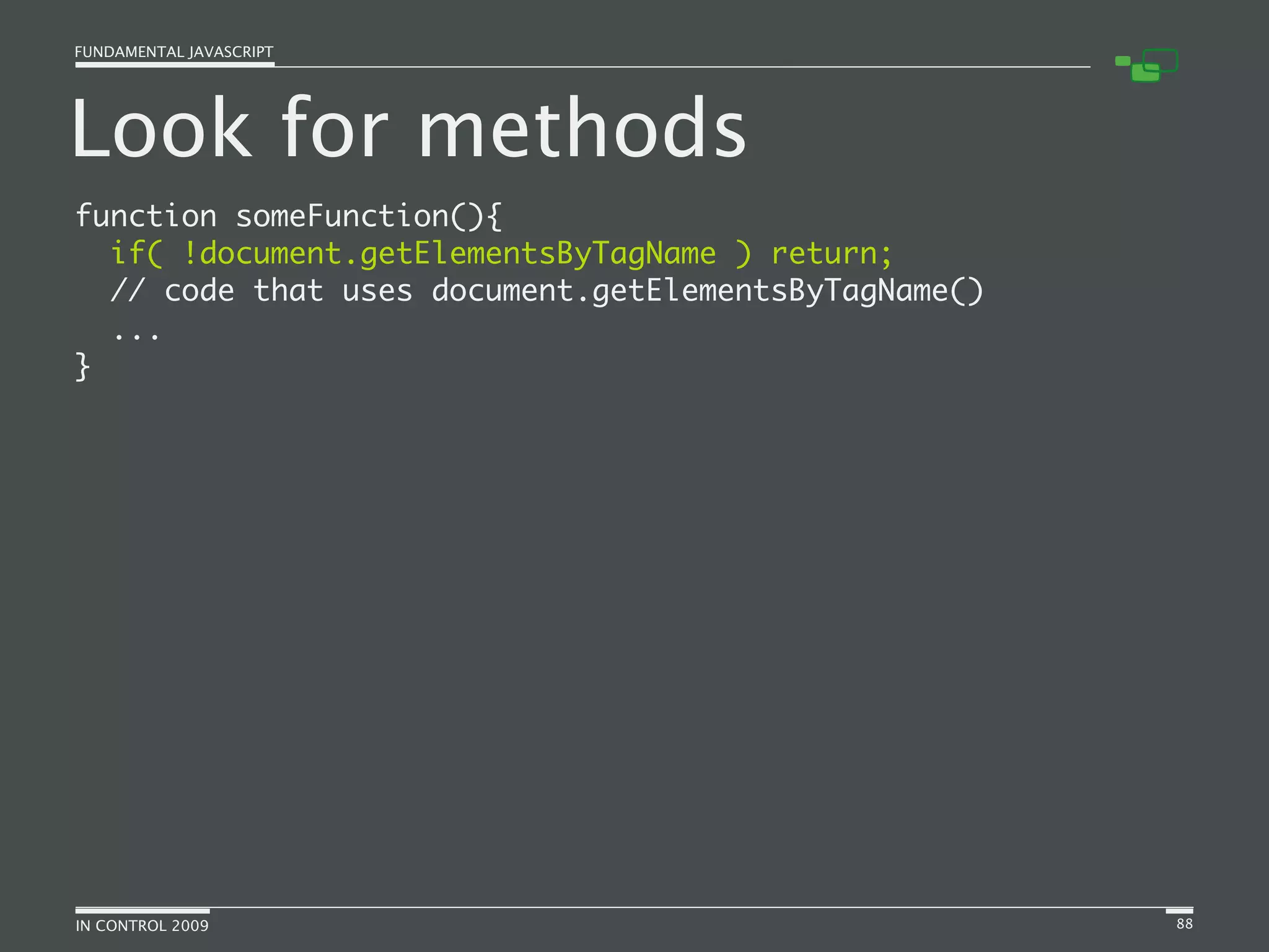 Fundamental JavaScript [In Control 2009]