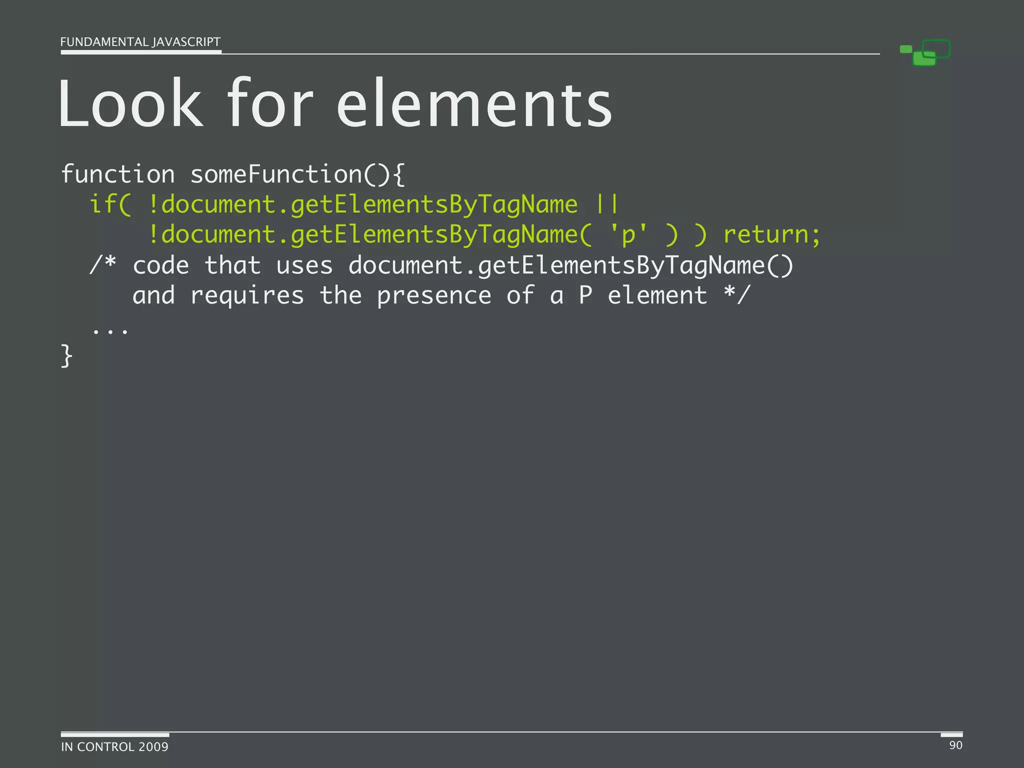 Fundamental JavaScript [In Control 2009]
