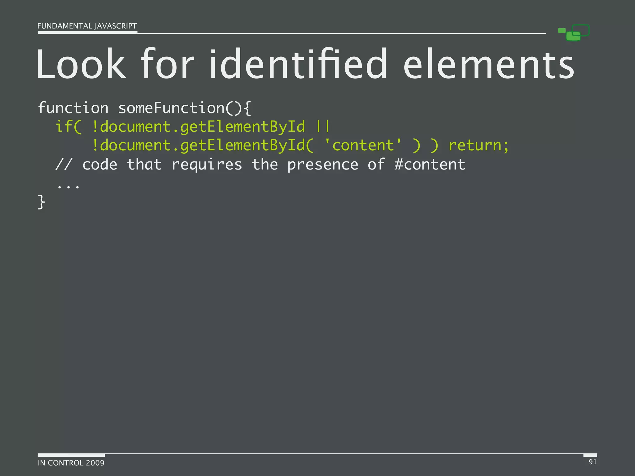 Fundamental JavaScript [In Control 2009]
