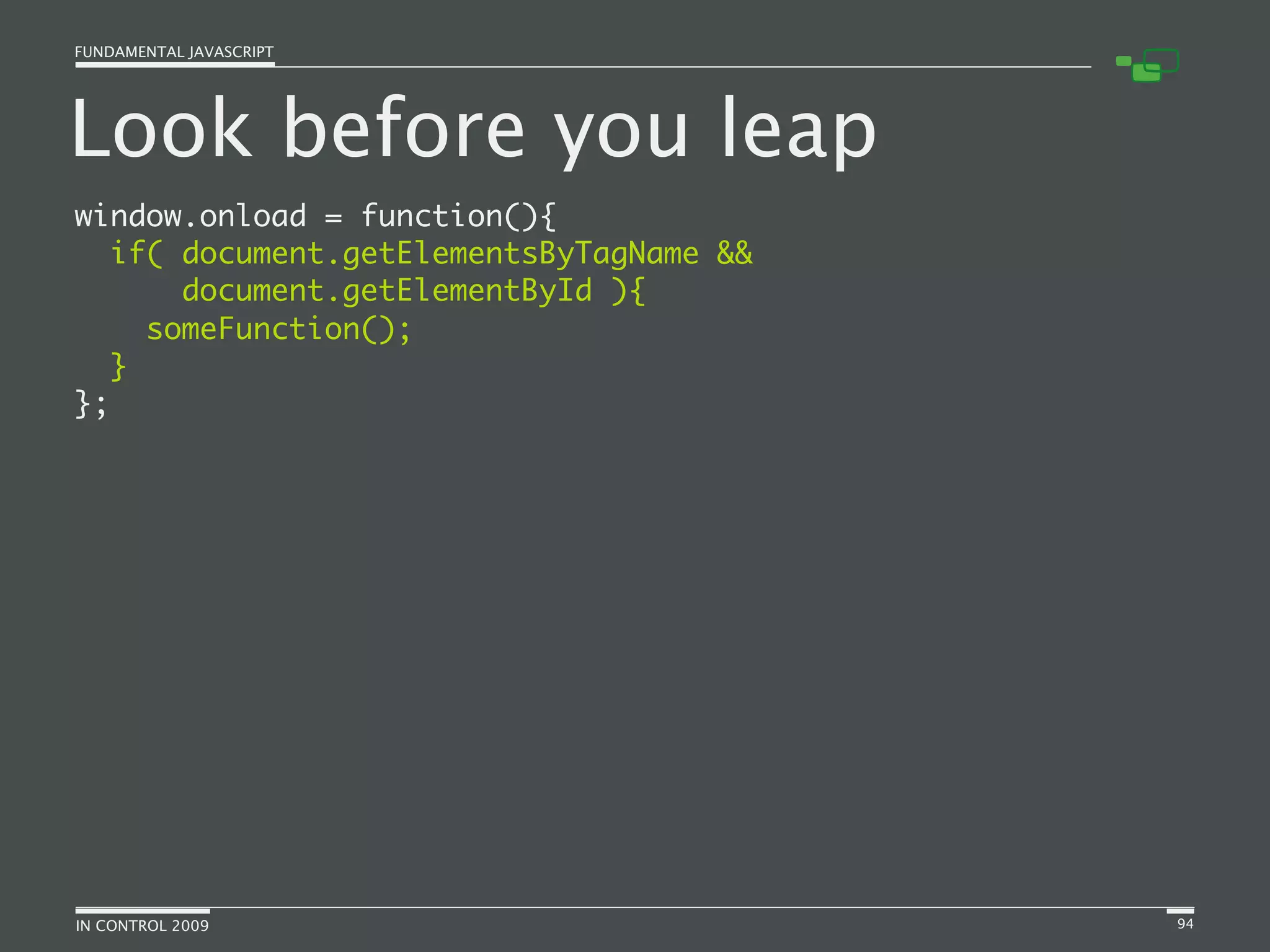 Fundamental JavaScript [In Control 2009]