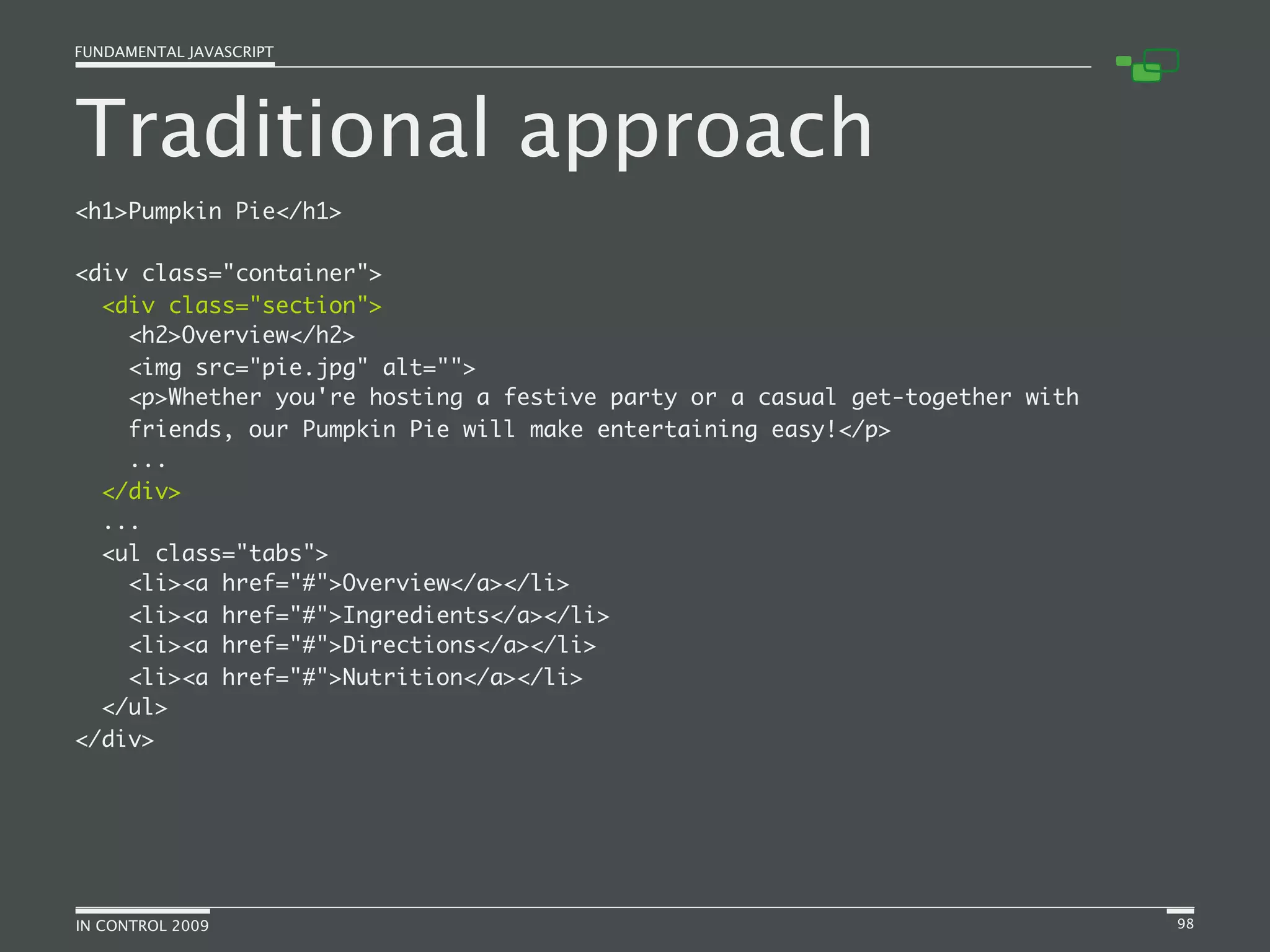 Fundamental JavaScript [In Control 2009]